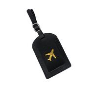 Additional Travel Document Holder Made of PU Leather with Highlighting of the Golden Plane Plan and Built-in Card Slot for Tourists. Faux Leather Passport Holder with Signature Slot, black, Mass