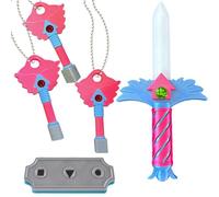 ADDLIVE Hide and Seek Keyhole Pendant, Gonggi Game Necklaces Keychain, Jacks Game Necklace, Korean Folk Ga-me Neck-lace Includes 3 Gonggi Ga-me Neck-lace Keychains, 1 Gong-gi Ga-me Toy Sword, 1 Base
