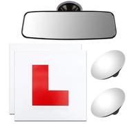 ADDLIVE L Plates Magnetic, 2PCS Fully Magnetic Car L Plates + Blind Spot Mirrors + Rear View Mirror for Driving Test & Lessons, Adjustable and Universal