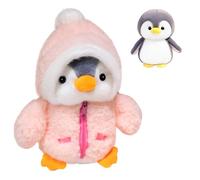 ADDLIVE Penguin Cuddly Toy, 25 cm Soft Penguin Plush Toy with Hat, Penguin Soft Toy, Cute Cuddly Toy, Plush Penguin for Cuddling & Playing for Children, Christmas Gift (Pink)