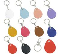 AddLotLot 10 PCS Leather Key Fob Holders PU Leather Keychain Key Holder Key Card Case Protector with Keys Rings Access Control Protector Cases for Access Control Car Keys ID Cards DIY Crafts