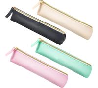 AddLotLot 4 PCS Small Leather Pouch Pencil Bag Cosmetic Makeup Bag PU Leather Small Pouch Pencil Pouch Small Coin Purse with Zipper Zipper Makeup Brush Pouch Cute Makeup Bags for Women Girls Travel,