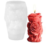 AddLotLot Rose Pillar Candle Silicone Molds 3D Rose Silicone Mold Roses Flower Soap Mold Gypsum Resin Mould Flower Resin Concrete Moulds for Making Home Decorate Wedding Decor Crafts