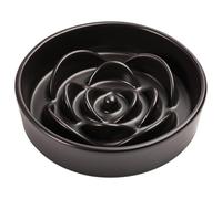 Addogyy 8.66 in Black Dog Bowl Slow Feeder Ceramic for Medium and Large Breed,Slow Feeding Dog Food Water Dish Heavy Weighted,Puppy Dish for Fast Eaters,Puzzle Eating Bowl Modern Maze