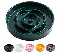 Addogyy 8.66 in Green Dog Bowl Slow Feeder Ceramic for Medium and Large Breed,Slow Feeding Dog Food Water Dish Heavy Wighted,Puppy Bowl for Fast Eaters,Puzzle Slow Eating Bowl Modern Maze