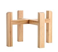 Addogyy Elevated/Raised Dog Bowl Wood Stand for Medium Large Breed,7.67 in Wide Dog Food Water Dish Holder, Non Slip Modern Cute Porcelain Pet Bowl Stand Height 6.29" Tall Wide Month