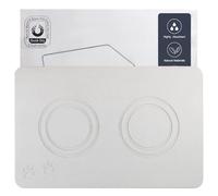 Addogyy Home Dog Cat Bowl Stone Mat-Natural Diatomite Stone Pet Bowls Mat, Pet Feeding Mat, Modern and Stylish Pet Feeding Station-Non-Slip, Quick Drying Mat,Dog Food Water Bowls Mat Grey White