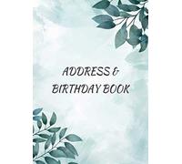 Address & Birthday Book: A4 Address Book Large Print with Tabs for Elderly, Watercolor Green Leaves