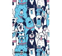 Address Book: Alphabetical Alphabet Index With Smile Cute Dogs Seamless Pattern