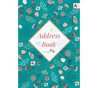 Address Book: B5 Medium Contact Notebook Organizer with A-Z Alphabetical Tabs | Large Print | Massive Ordinary Flower Design Teal