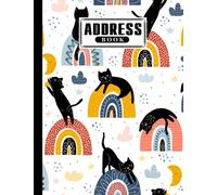 Address Book: Black Cats Cover Address Book, Organizer and Notes with Anniversaries and Birthdays, 120 Pages, Size 8.5" x 11" By Julia Koch