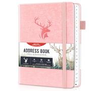 Address Book with Alphabetical Tabs，Hardcover Small Passwordbook，Address Book Large Print for Phone Numbers，Internet Website Logins，AddressNotebook Journal for Home 5"*7.6"-Pink