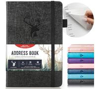 Address Book with Alphabetical Tabs: Hardcover Small Passwordbook - Address Book Large Print for Phone Numbers - Internet Website Logins - AddressNotebook Journal for Home 5"*7.6"-Black