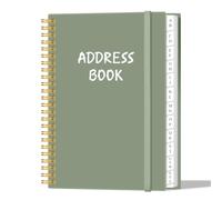 Address Book with Alphabetical Tabs - Telephone & Address Book with Address Contacts, Special Date, Phone, Birthday & Internet Login Password for Home and Office, 5.8" x 8.5", Green
