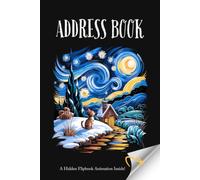 Address Book with Hidden Cat Flipbook Animation: Personal Contact Organizer for Names, Addresses, Phone Numbers, Emails, Birthdays & Social Media for Cat Lovers