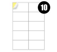 Address Labels, Self Adhesive Labels, 10 Labels Per A4 Sheet, 1000 Labels | 99.1 x 57mm Matte Sticker Label Paper | Printable Sticky Back | Inkjet & Laser Printing | 100 Sheet, 10 Labels Per Page