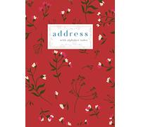 Address with Alphabet Index: A4 Large Contact Book with A-Z Alphabetical Labels | Sweet Ditsy Flower Design | Red