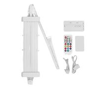 Addressable RGB Power Extension Cable, 5V Synchronized PSU Cable with Remote Control, Bendable Silicone ARGB Power Supply Cable for 16 Pin Motherboard & 8 Pin (SK3 Controller White)