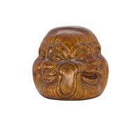 Addune Four-Faced Buddha Head Happy Anger Sad Joy Handmade Wood Hand Play Ornaments Master Home Good Luck Gift Relaxation (Four-Faced Buddha Head)