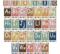 Adduster Bulletin Board Letters - ABC Alphabet Poster Classroom Decorating Set Toddler English Poster Kindergarten Elementary Classroom Nursery Home Wall Decoration (Bohemia)