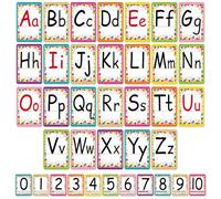 Adduster Bulletin Board Letters - ABC Alphabet Poster Classroom Decorating Set Toddler English Poster Kindergarten Elementary Classroom Nursery Home Wall Decoration (Multicolored Confetti)