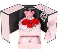 ADDWel Gifts for Mum Birthday Gifts Ideas from Kids, Unique Preserved Real Roses Flowers with 925 Sterling Silver Mum Necklace, Mam Mum Mom Mother Gifts Present from Daughter and Son
