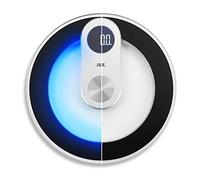 ADE BE1700 Iris Digital bathroom scale. Precise up to 180kg. Tempered safety glass. Futuristic design. Backlit blue display. 33 x 2.7 cm. Incl. Batteries