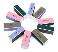 Adecco LLC 10 pcs Nail Buffer, 4 Way Colorful Nail Art Shiner Polisher Buffing Sanding Files Block Manicure Care DIY