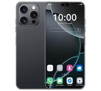 adeck I16 PROMAX unlocked phone, Android 14 8GB,7.3-inch high-definition AMOLED screen smartphone, 8000mAh battery, facial recognition/fingerprint lock/5G/photo/GPS phone (Titanium black,64)