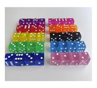 Adecortalk 12 Pcs 19 mm Casino Dice Acrylic Green Translucent D6 Dice 6 Sided with Square w/Rounded Edge for Casino Craps Table Game Night Board Games Teaching Math Supplies