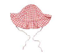 A'Dee Little A Pretty Polka 'Happy' Coral All Over Checked Print Sunhat With Ties