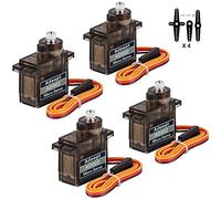 Adeept 4Pcs Micro Servo Motor Kit AD002 9G Servo Motor Metal Geared for DIY Smart Car Robot/Robotic Arm/STEM Raspberry Pi Arduino Project/Helicopter Plane Boat