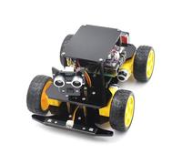 Adeept 4WD Smart Car Kit for Raspberry Pi 5/4B/3B/3B+(Board Not Included), Line Tracking, Light Tracing, Obstacle Avoidance, Servo Motor, OLED Display, Buzzer, LED Dot Matrix Display