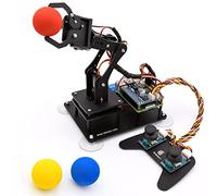 Adeept 5-DOF Robotic Arm Kit Compatible with Raspberry Pi 4 B 3 B+ B A+, Programmable DIY Coding STEM Educational 5 Axis Robot Arm with Python Code and Tutorials(PDF) - Black