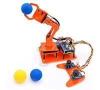 Adeept 5-DOF Robotic Arm Kit for Raspberry Pi 4 B 3 B+ B A+, Programmable DIY Coding STEM Educational 5 Axis Robot Arm with Python Code and Tutorials(PDF)(Orange)
