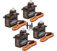 Adeept AD002 4 Pcs 90S 9G Micro Servo Motor, Metal Geared Micro Servo for RC Robot Car Helicopter Airplane Controls Boat Raspberry Pi Project