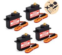 Adeept AD004 17G Micro Digital Servo Motor, 4.8kg.cm Torque, All Metal Gears with 25T Servo Arm for RC Crawler Car Upgrade Servo Parts Model Boat Airplane Drones Robot(4pcs)