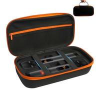 Adehoei Wireless Microphone Case Compatible with JBL 2 Microphone System, Built-in Elastic Protective Band for Dual Handheld Partybox Mic Storage, Travel Bag for Receive and Adapter (Box ONLY)