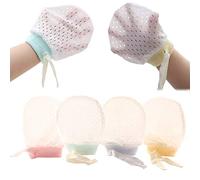 Adeimoo Baby Boy Girl No Scratch Silk Cotton Mittens Mesh Breathable Drawstring Gloves for Newborn Toddler Infants 8 Pack (Eyelet Mitten)