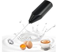 ADEK Black Electric Milk Frother Handheld Whisk Foam Maker for Coffee Battery Operated Coffee Blender Handy Stainless Steel Whisker for Coffee Lattes Cappuccino Matcha and Hot Chocolate