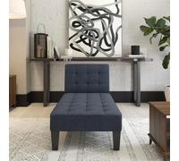 adel linen fabric lounge chaise chair in blue