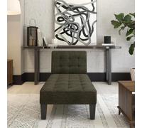 adel linen fabric lounge chaise chair in grey