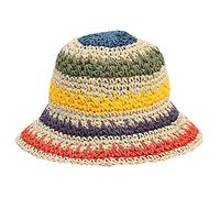 Adela Boutique Foldable Wide Brim Colorful Crochet Straw Hat,Outdoor Sun Visor Hat UPF 50+ Summer for Women Girl - - One Size