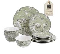 Adelaide Sage Porcelain 12 Pc Dinnerware Set