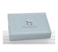 Adelbrook Blue Faux Leather Baby Boy Keepsake Box