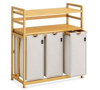 AdelDream Laundry Basket 150 L 3 Compartments 2 Shelves