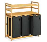 AdelDream Laundry Basket 150 L 3 Compartments 2 Shelves