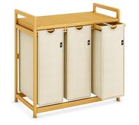 AdelDream Laundry Basket 150 L 3 Compartments with Shelf