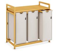 AdelDream Laundry Basket 150 L 3 Compartments with Shelf