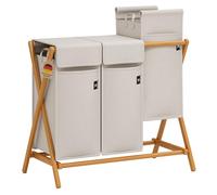 AdelDream Laundry Basket 3 Compartments Bamboo